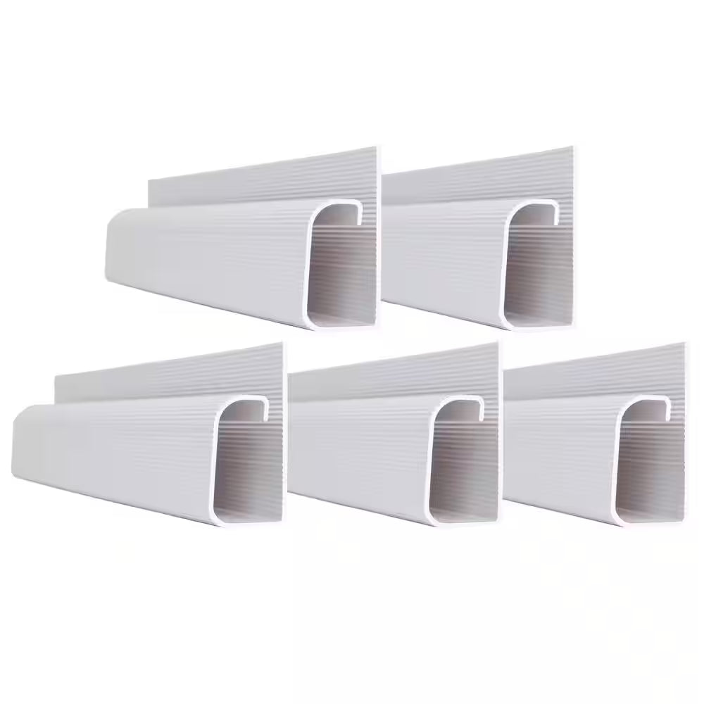 16 In. J Channel Desk Cable Organizer in White (5-Pack)