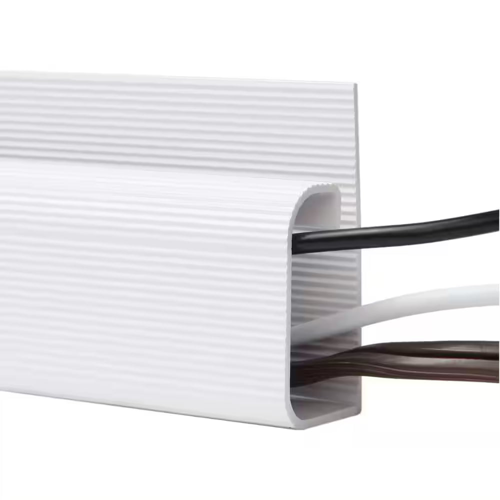 16 In. J Channel Desk Cable Organizer in White (5-Pack)