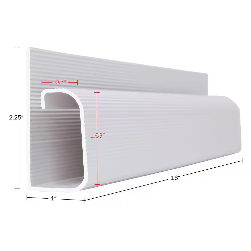 16 In. J Channel Desk Cable Organizer in White (5-Pack)