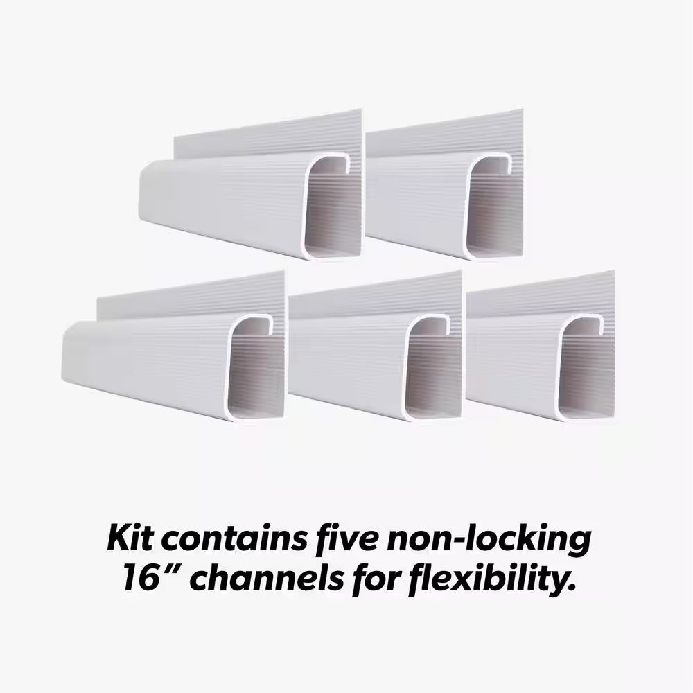 16 In. J Channel Desk Cable Organizer in White (5-Pack)